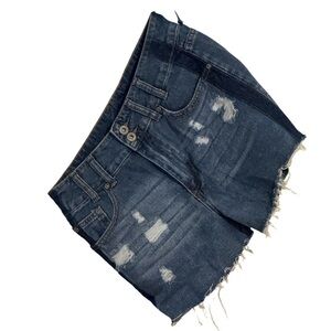 Y2K Women's Distressed Denim Shorts Size 28